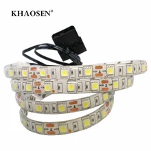 Компьютер чехол клейкая лента светильник 5050 SMD гибкие Светодиодные ленты 12V для ПК с светильник Светло-голубой цвет красный, желтый зеленый RGB Цвет изменения