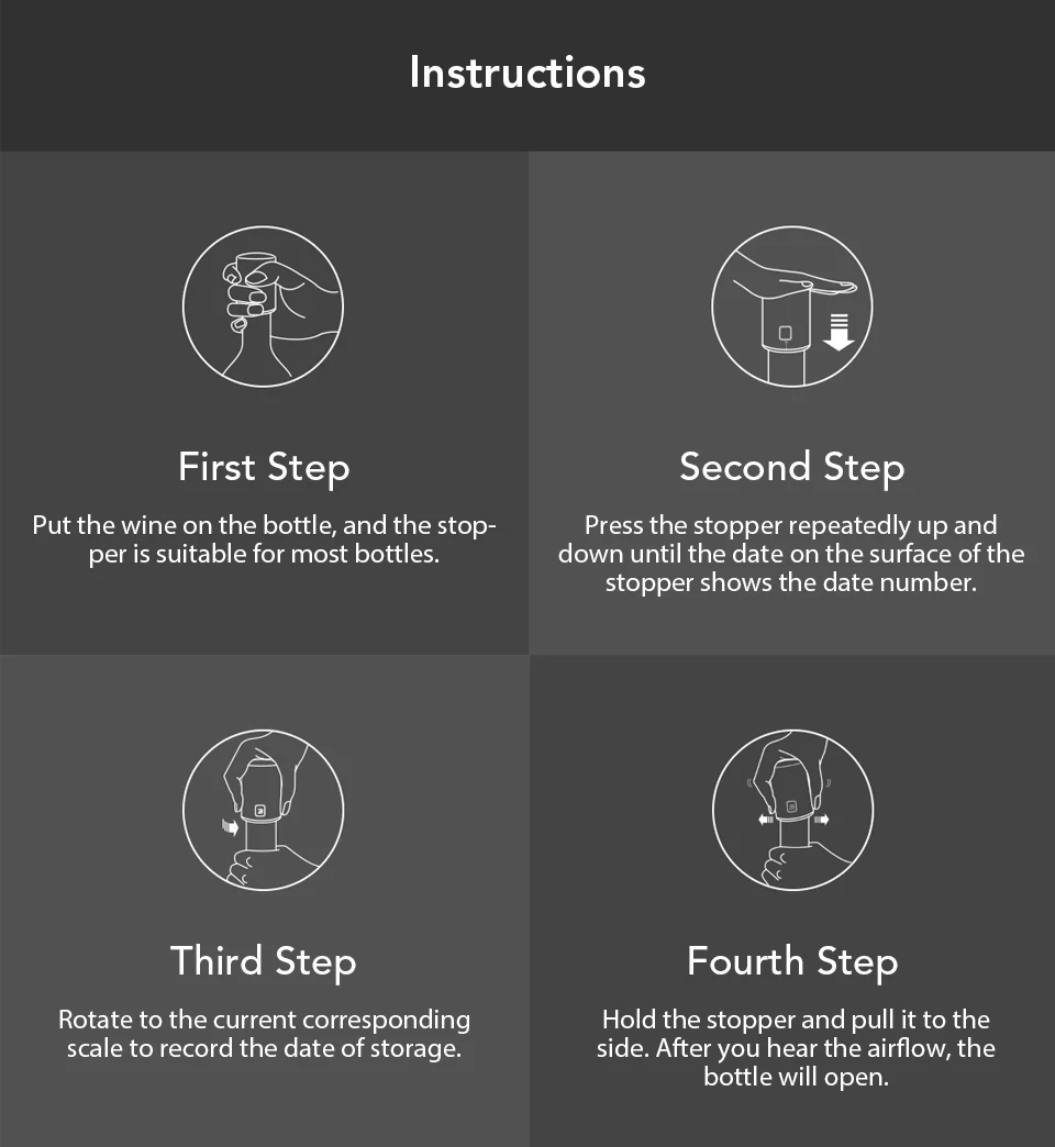 Xiaomi Youpin Circle Joy Wine Bottle Stopper with Vacuum Memory Function Food-grade Stainless Steel (10)
