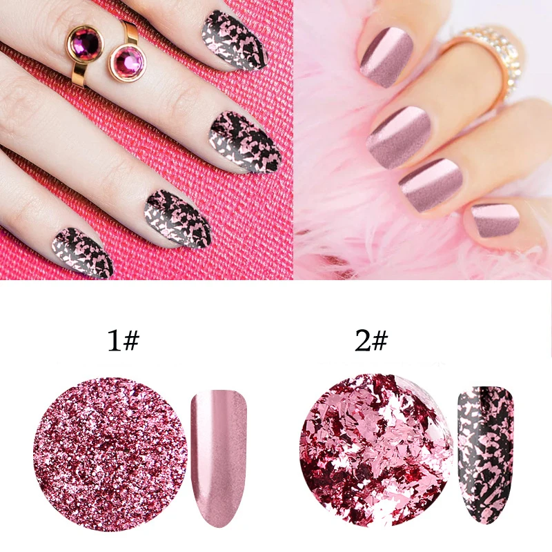 

3pcs/lot Nail Glitter Powder Shining Nail Art Chrome Pigment Nail Decoration Rose Gold Color Magic Mirror Nails Glitter Powder