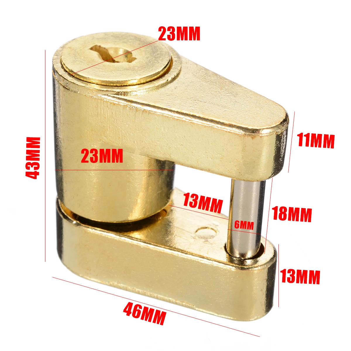 Mayitr Trailer Hitch Coupler Lock Towing Receiver Locking Truck Boat 2 Keys 46x23x43mm Car Anti-theft Lock Zinc Alloy + Copper