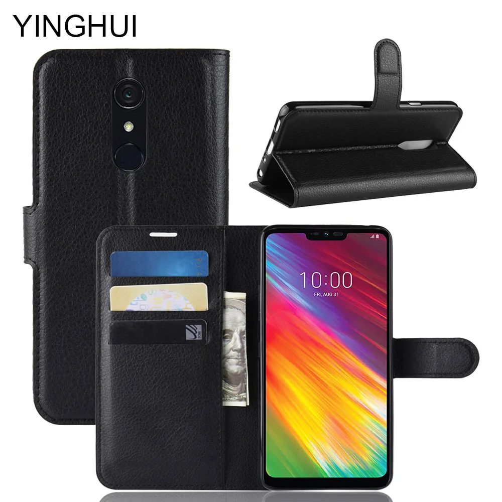 

YINGHUI For LG G7 Fit 6.1" Phone Case PU Leather Protective Back Cover Flip Case For LG G7 Fit Vintage Wallet Cover Funda