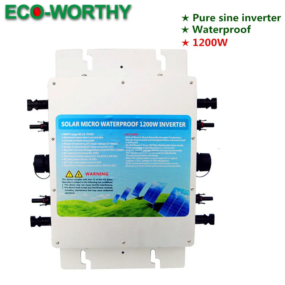 

1.2KW 1200W Waterproof Grid Tie Inverter MPPT Function MC4 Quick Connector 230V