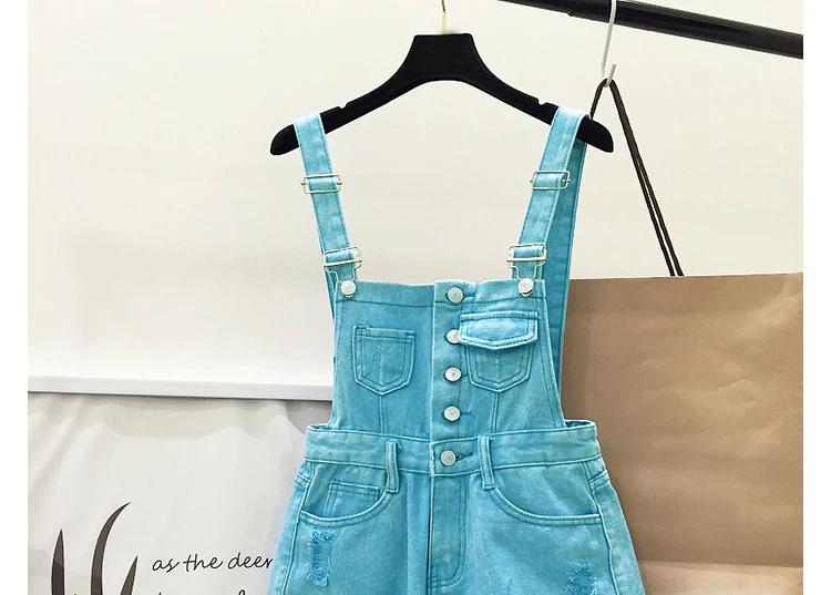 2017 New Women Brand Clothing Fashion Denim Playsuits Cotton Strap Rompers Shorts Loose Casual Overalls Shorts Female Playsuits
