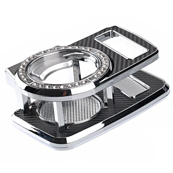 

BK-33 Multifunctional Design Car Drink Holder with 32 Glass-diamond Crystals (Black)