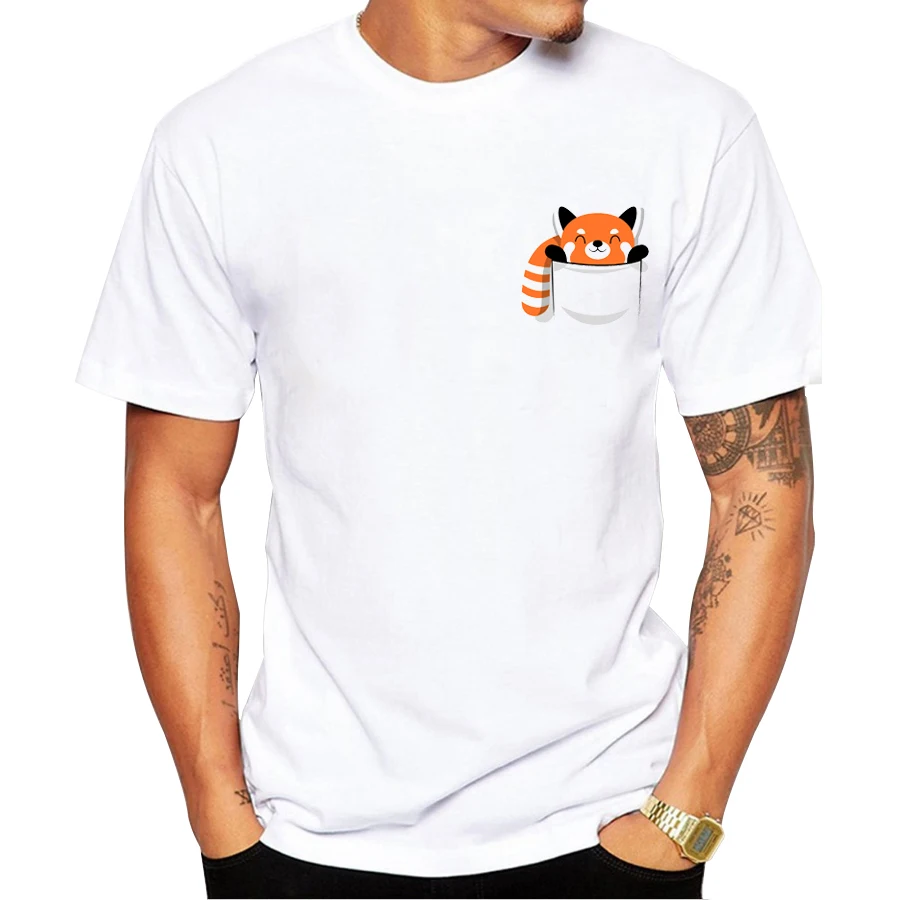 

2019 Novelty fashion funny men t-shirt printing Red Panda Design T-shirt good quality casual tops Harajuku male tee shirt