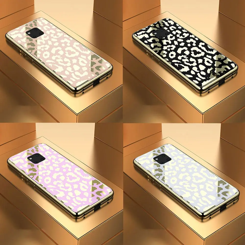 

Leopard Printed Clear Mirror Case For Huawei P30 P30 Pro P20 P30 Lite Mate 20 20X Nova3i Protective Tempered Glass Cover capa #4