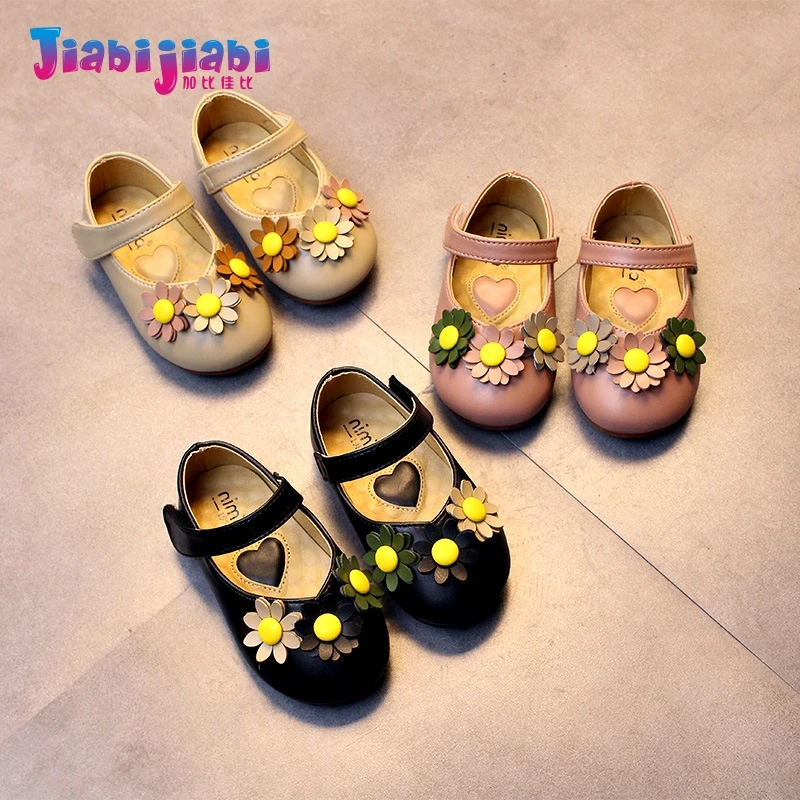 

0-2T New Spring Girl Little Kid Sun flower Princess Dress Shoes Baby Moccasins Soft Bottom Prewalker Leather Toddler Shoes