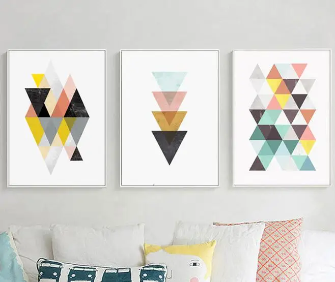 

Nordic Geometric Poster Print Scandinavian Canvas Painting For Living Room Wall Art Pictures Modern Posters Home Decor No Frame