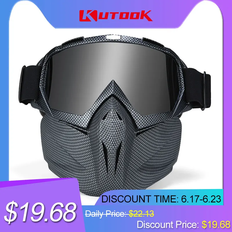 KUTOOK Snowmobile Mask Ski Glasses UV Protection Snowboard Goggles