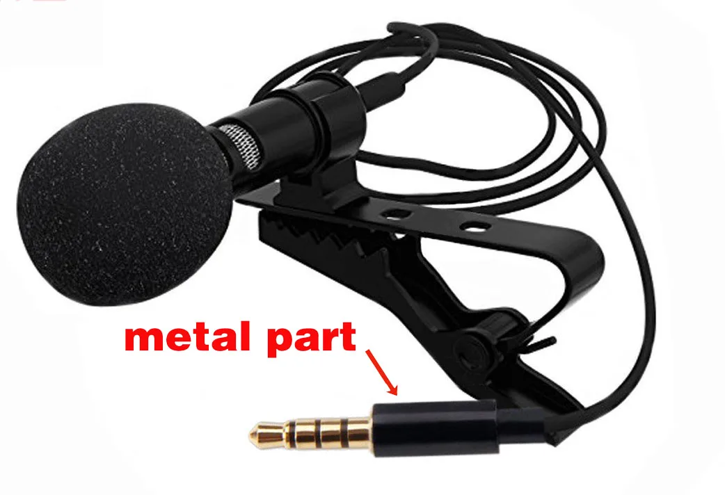Omnidirectional Metal Microphone 3.5mm Jack Lavalier Tie Clip