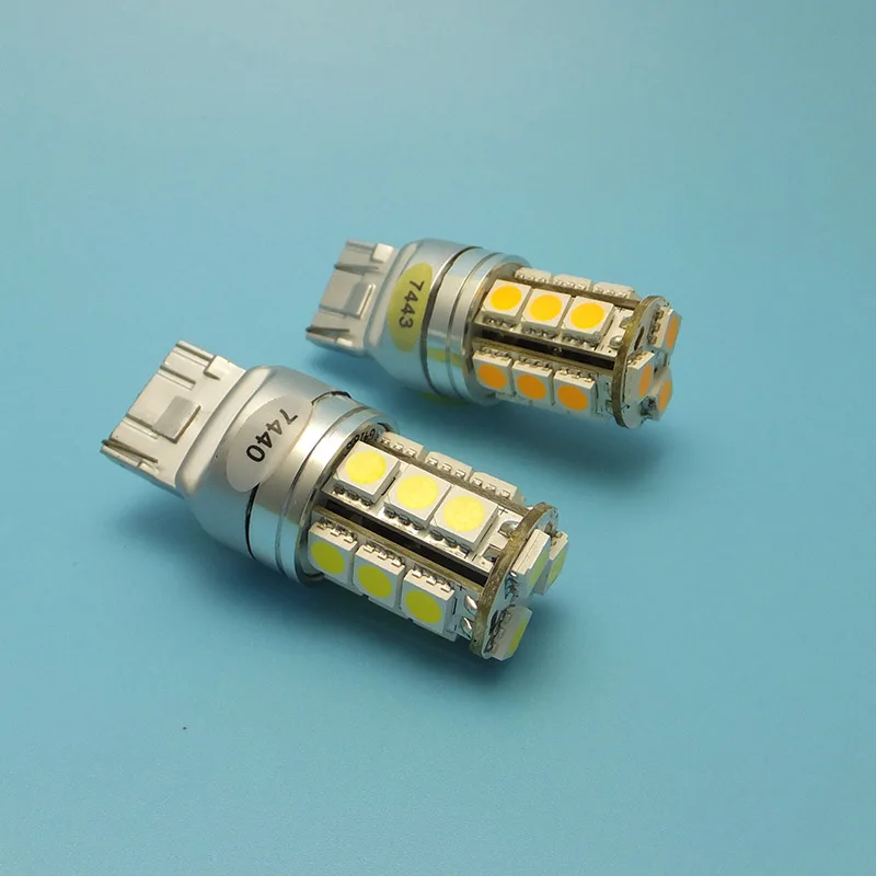MIDCARS T20 7440 12V led 7443 W21/5 W Двойная фара функция источник света дневные ходовые огни функция рулевого управления желтый