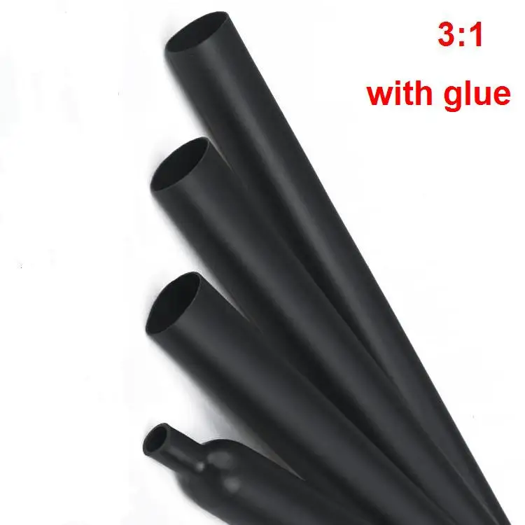 

3.2MM 3:1 Gule Black double-wall thermal shrinking tube waterproof Insulation casing 200m a reel
