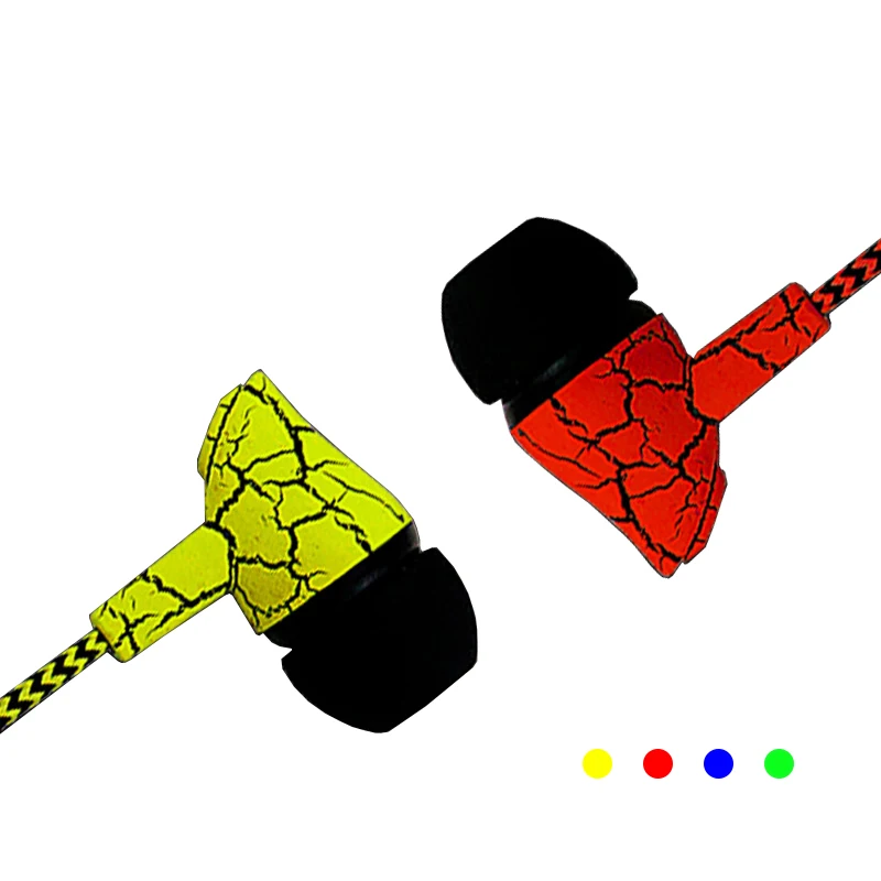 Beste Crack Oortelefoon Doek Touw Oortjes Stereo Bass Music Headset, Sport In Ear met Microfoon voor iphone Xiaomi Sony MP3