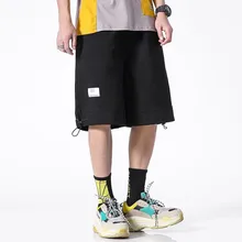 Летние хип-хоп Карго короткие уличные Харадзюку пляжные шорты мужские хип-хоп короткие спортивные брюки Мульти Карманы Хлопок хипстер лента