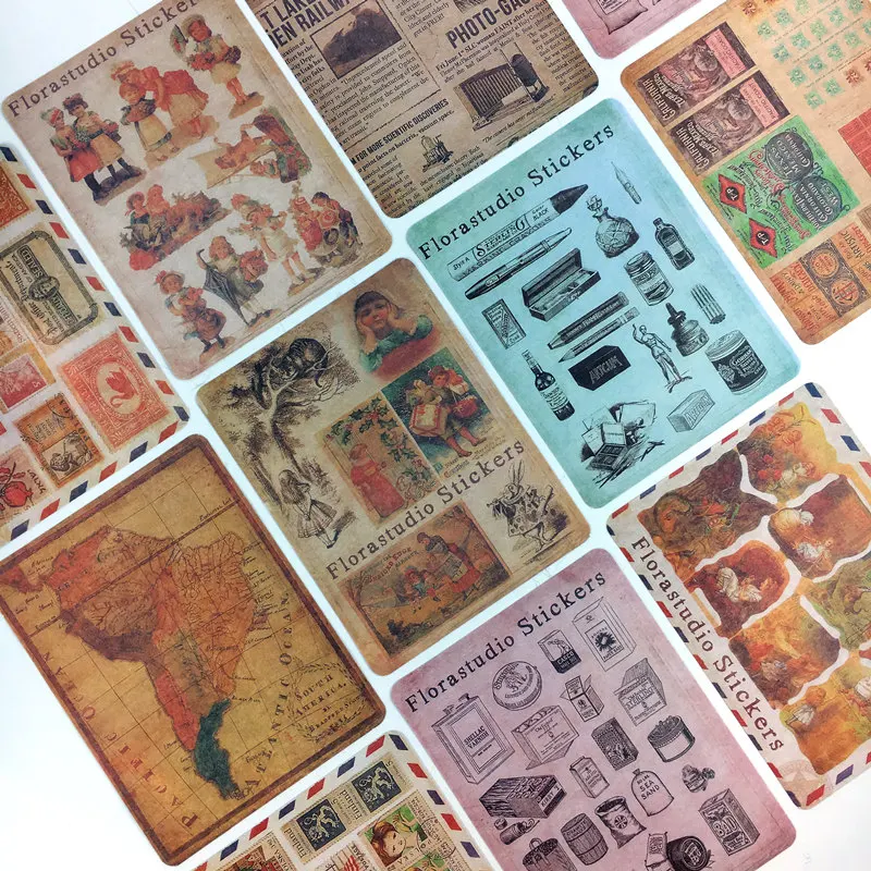 

Qianyun 10pcs/set Travel Postage Stamp Decoration Paper Sticker DIY Diary Decoration Sticker For Planner Album Scrapbooking