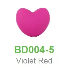 Violet Red 200 шт/партия BPA свободные силиконовые бусины в форме сердца пищевые, прорезывание зубов бусины для DIY силиконовые детские соски-пустышки ожерелья - Цвет: Violet Red