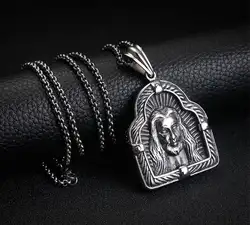 Мужская титановая стальная подвеска ожерелье католическая религиозная бижутерия