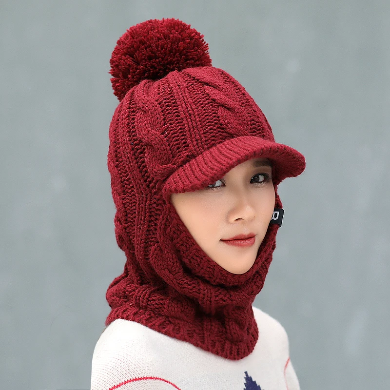 Cena 2018 czapka zimowa kobiety mężczyźni ciepłe Skullies czapka beanie twarz ochrona szyi kominiarka Gorras Bonnet czapka narciarska nieformalna czapka