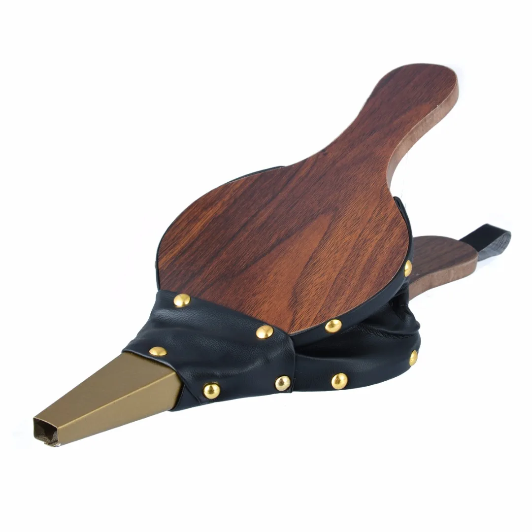 Wooden Mini Hand Bellows Vintage Brown Fireplace Blower Traditional Stove Fire Lighter Fan for Home DIY Fireside Accessory