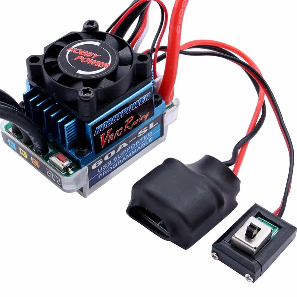 

60A SL V2 Brushless ESC Hobbypower Racing Speed Controller For RC 1/10 1/12 Car Part High Quality RC Accessoy Speed Controller