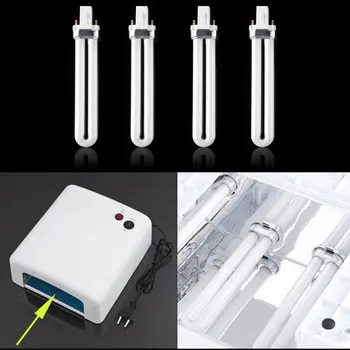 

4Pcs Nail Art Tool 9W Curing UV Gel Lamp Gel Nail Art Dryer Light Bulb Tube Replacement 2017 New 88 SK88