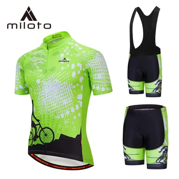 

MILOTO Pro Team Short Sleeve Cycling Jersey sets Summer Maillot Ropa Ciclismo MTB Riding Bike Cycling Clothing Road Bicycle suit