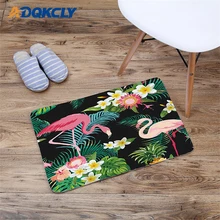 ADQKCLY Фламинго мягкие коврики для пола с абсорбирующим фланелевым ковром с зелеными растениями кухонные коврики для гостиной