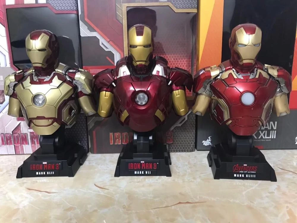 New Hot Iron Man 3 Mark Mk 42 Mark Mk 43 1 4 Scale Mark Vii Bust Iron Man With Led Light Pvc Figure Collectible Model Toy Aliexpress