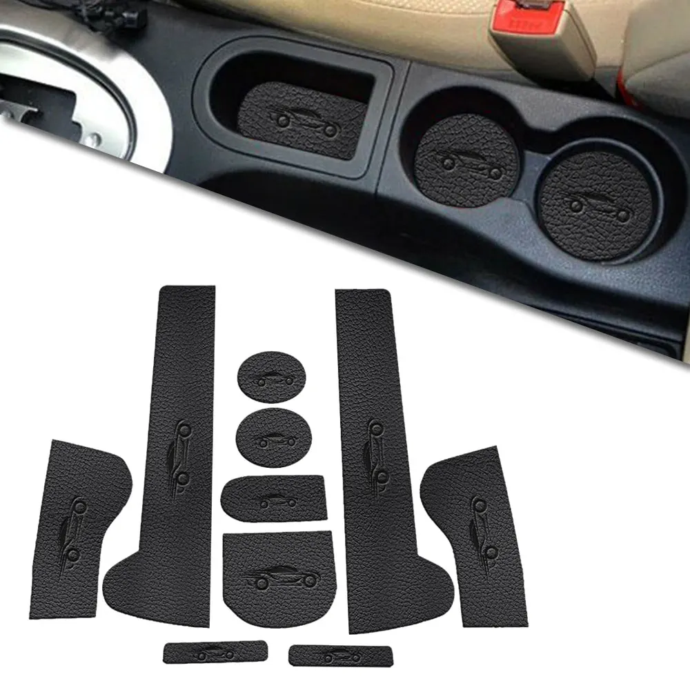 

Car Door Groove Mat PU Leather Car Anti Slip Mat For Nissan Qashqai 2008-2015 Non-Slip Covers Interior Door Mats Cup Pad 10pcs