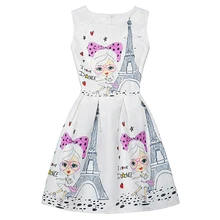 Летние платья для девочек, платья принцессы для девочек, дизайнерское вечернее платье с принтом бабочки и цветов для подростков, детская одежда