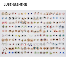 LUBINGSHINE женские 100 пар/лот Милые Акриловые Кристальные маленькие серьги-гвоздики наборы для девочек детские ювелирные изделия на день рождения Рождественский подарок