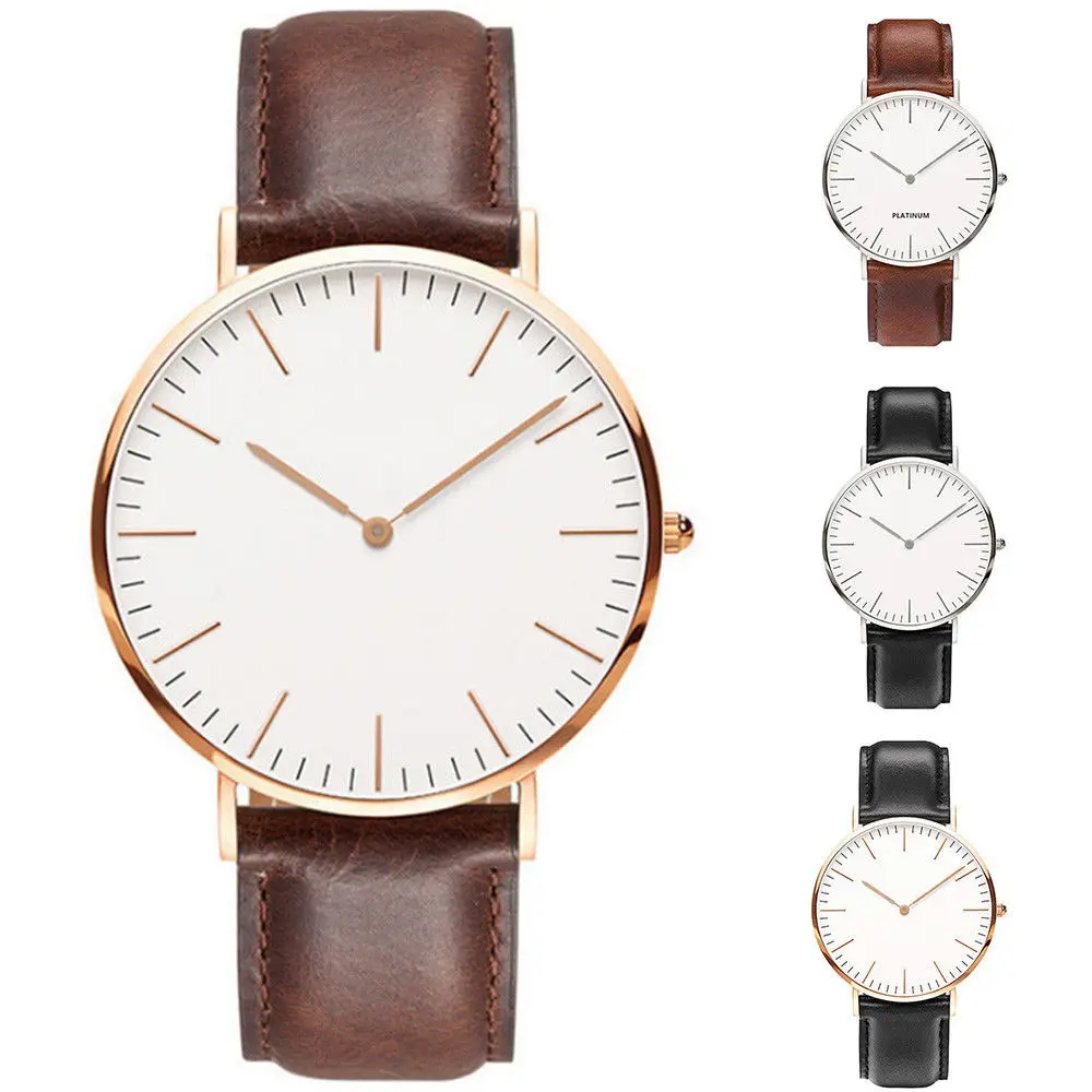 

High Quality Fashion Quartz Watch Men Leather Wristwatch Luxury Male Clock Business Wrist Watch Casual Office Tool Gift
