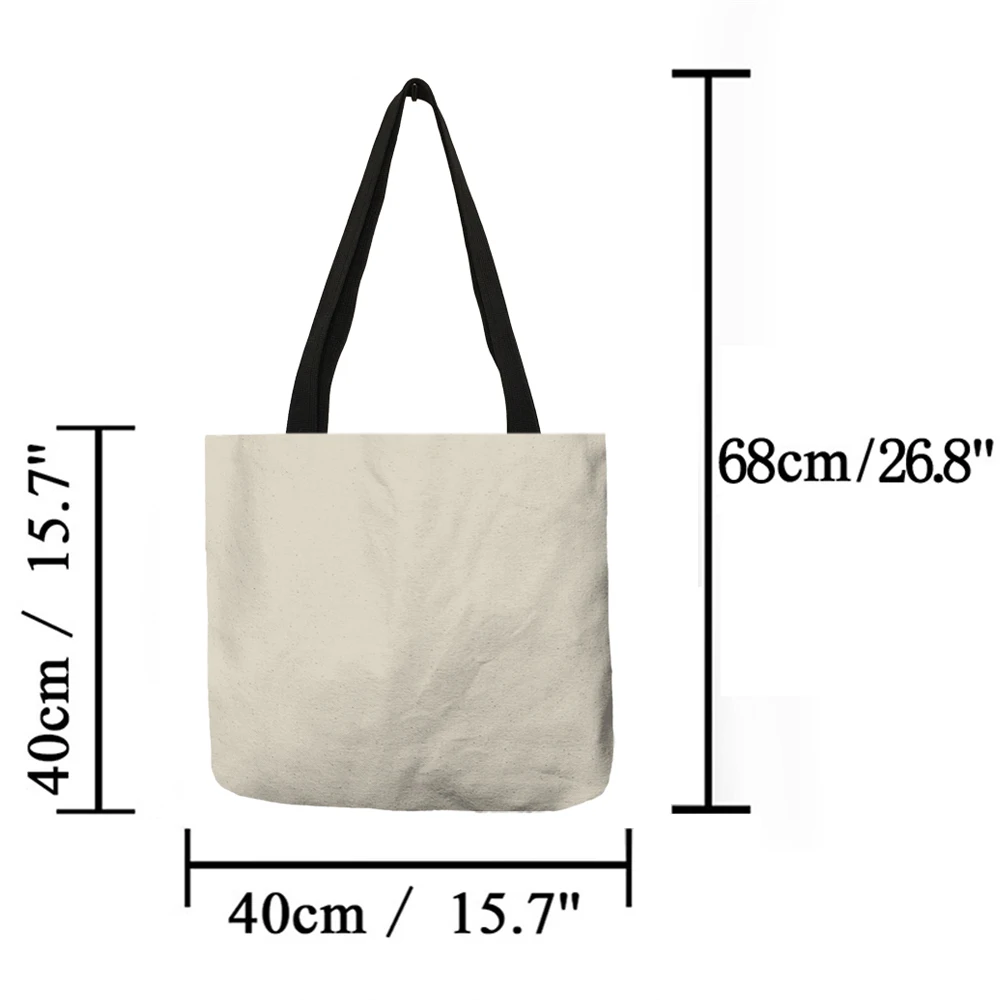 Customized Cherry Blossom Oil Paint Tote Bag For Women Lady Elegant Handbags Reusable Linen Shopping Bags Double Side Print