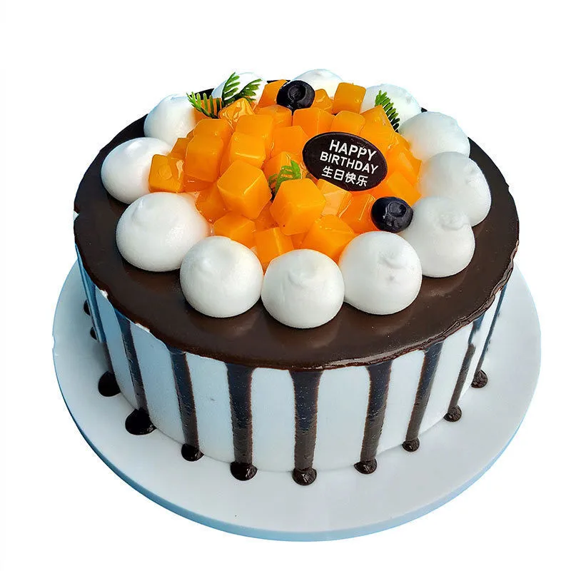 

Simulation cake model fruit chocolate Birthday cake model Fake cake display Plastic sample Shooting props Wedding decoration