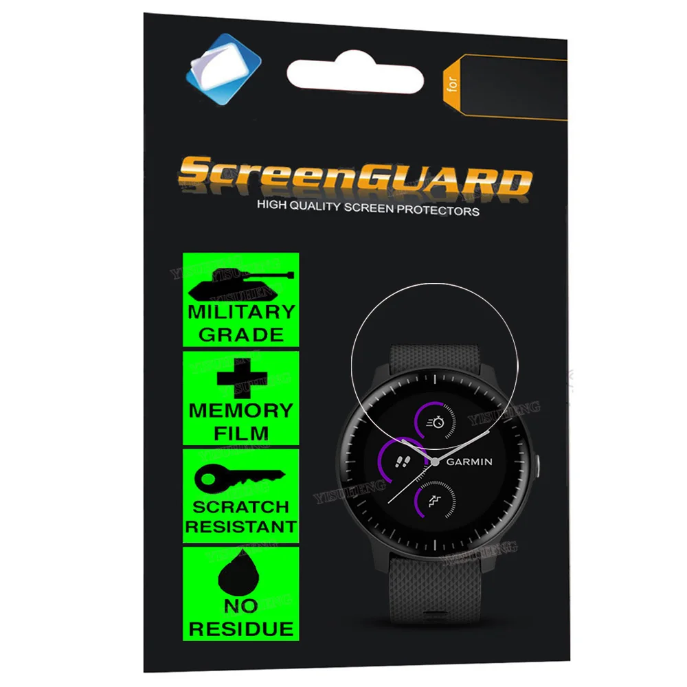 

Military Grade Anti-Shock Scratch Film SCREEN PROTECTOR for Garmin VivoActive 3 Music GPS Storage Playback Sports Smartwatch