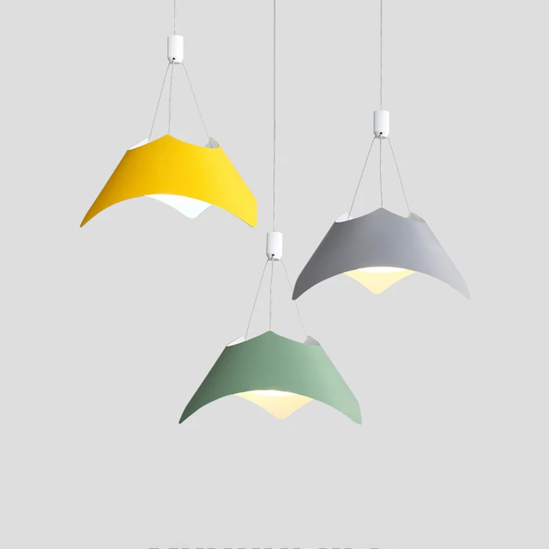 

New arrival modern simple LED pendant lights macaron colorful creative model droplight for foyer restaurant kids room lighting