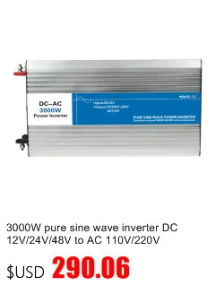 1000 Вт Чистая Синусоидальная волна инвертор, DC 12 V/24 V/48 V к AC 110 V/220 V, несеточный солнечный инвертор, преобразователь напряжения с зарядным устройством/UPS