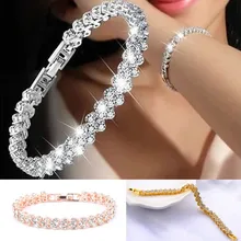 3 цвета, женские модные 925 пробы браслеты в римском стиле, серебряные браслеты с кристаллами, подарки ко дню Святого Валентина, свадебные ювелирные изделия