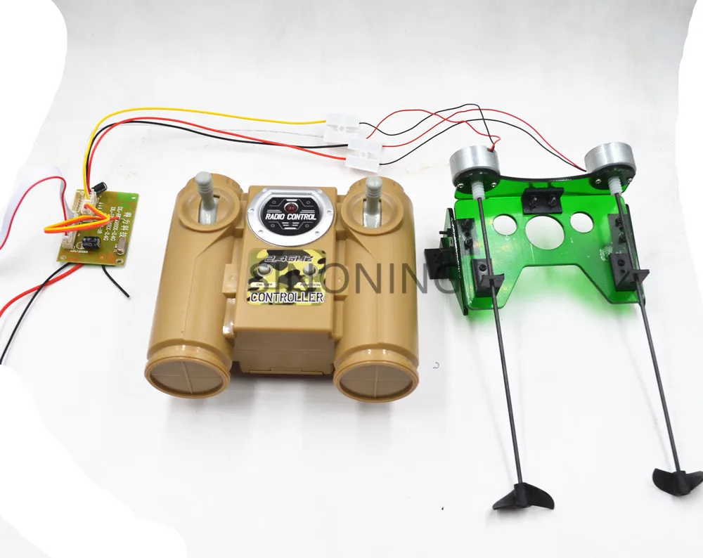 

2.4G 30 meters remote control RC boat double propeller ship paddle DIY kit