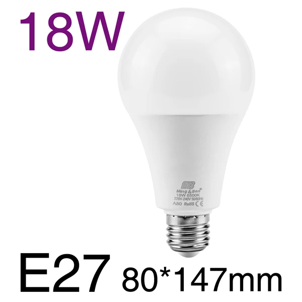6 шт. светодиодный светильник E27 светодиодный лампада ампулы Bombilla 3W, 5 Вт, 7 Вт, 9 Вт, 12 Вт, 15 Вт, 18 Вт, светодиодный лампы 220-240V Холодный/теплый белый SMD2835 светодиодный светильник - Испускаемый цвет: 6pcs 18W 220V