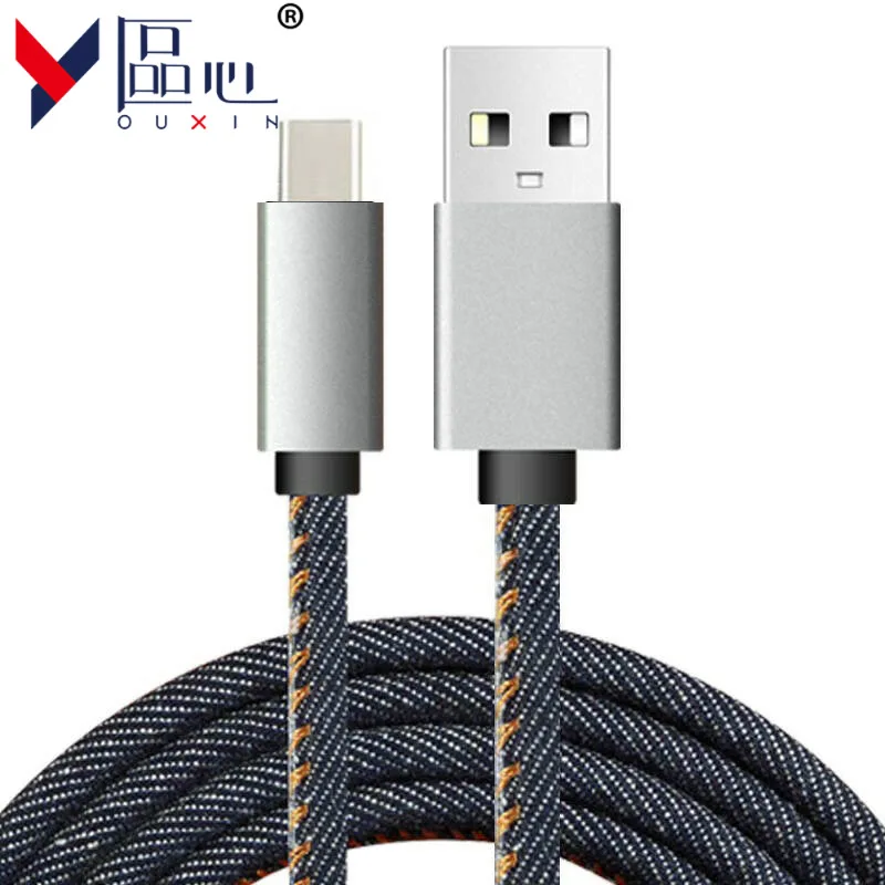 

Type-C Data Line Denim Data Cable Car Fast Charge Line Cowboy Braid USB 2.0 for Huawei Samsung Xiaomi