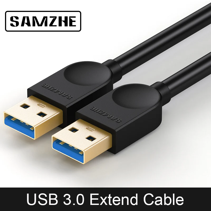 

SAMZHE USB3.0 Extender A Male to B Male Cable Extension 3.0 USB Cord Wire Black USB Cable Hi Speed USB Extension Wire