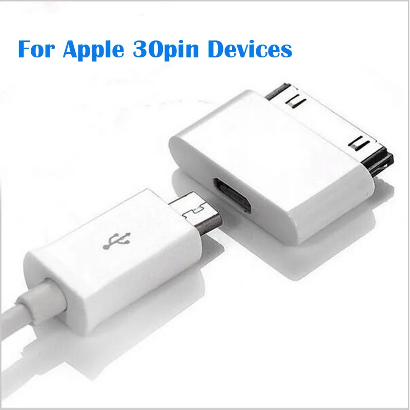 30 Pin к Micro usb док-станция зарядное устройство адаптер конвертер для iPhone 4 4S 3GS ipad 3 2 ipod touch 4 Android зарядный USB кабель Шнур