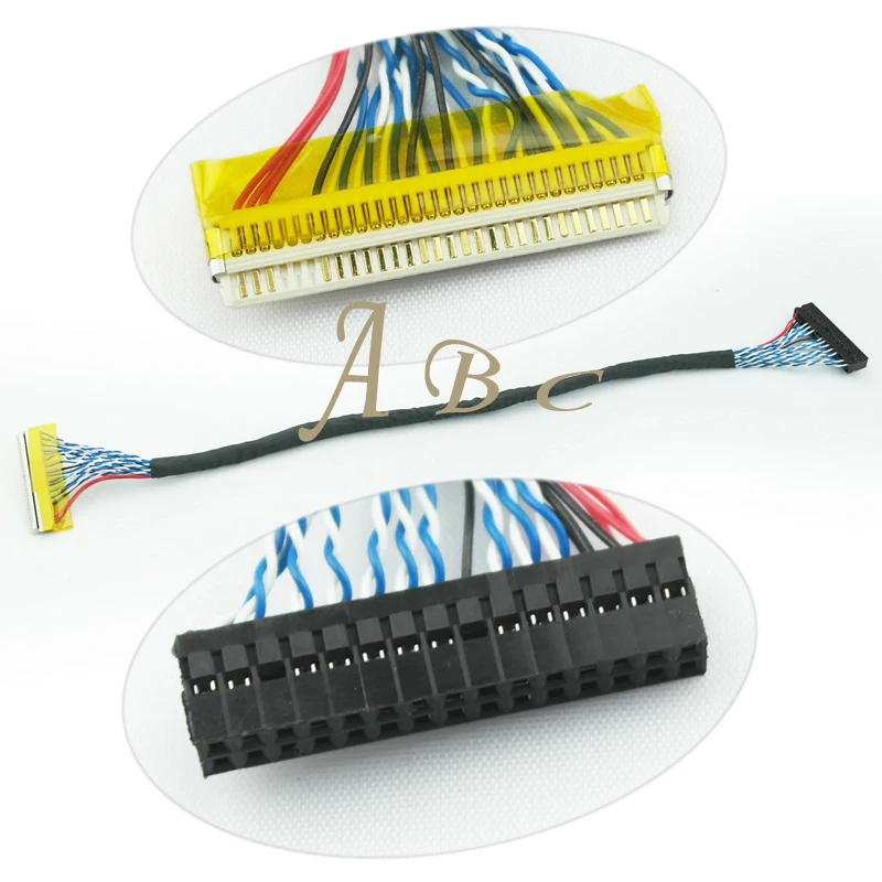

250mm LVDS Cable FIX-30P-D8 FIX 30Pins D8 Double 2ch 8bit 1.0mm Pitch for 17" - 21" LCD Display Panel Screen Controller Board