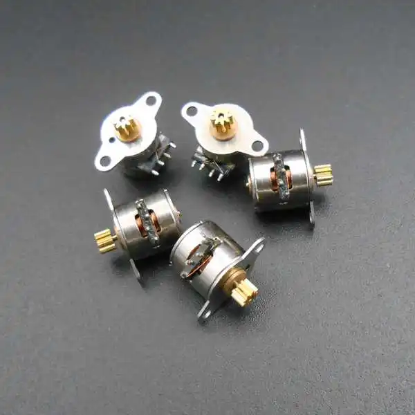 5PCS 2-Phase 4-Wire Micro 10MM Stepping Stepper Motor Mini Metal Copper Gear DIY 