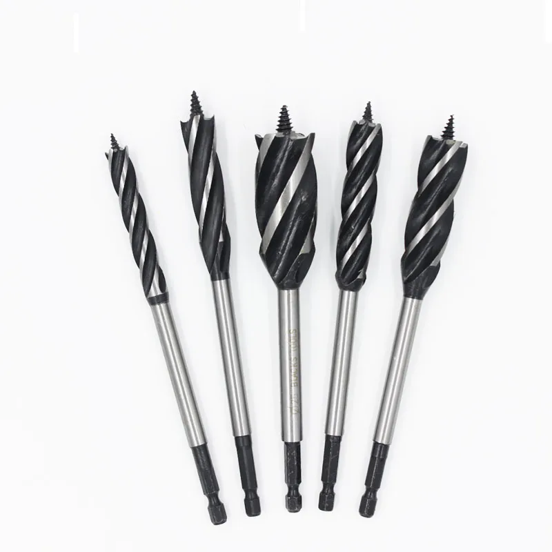 

28mm 30mm 32mm 35mm HSS 4 Cutter Flute Hex Shank Woodworking Carpenter Door Lock Bore Hole Saw Gun Core Twist Auger Drill Bit