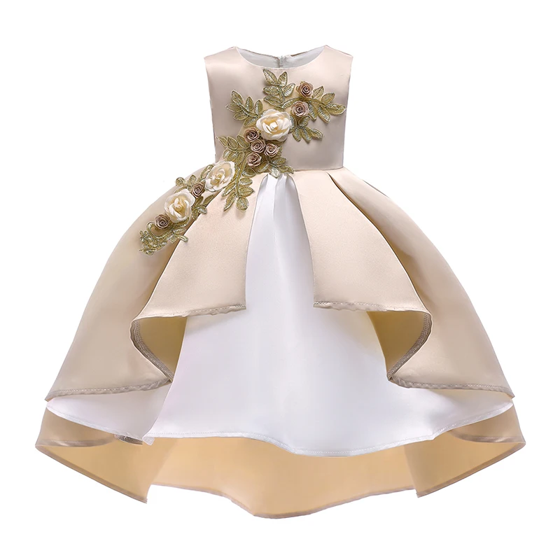 

Summer Baby Girl Embroidery Silk Princess Dress Wedding Party Kids Dresses Toddler Girl Children Fashion Christmas Clothing