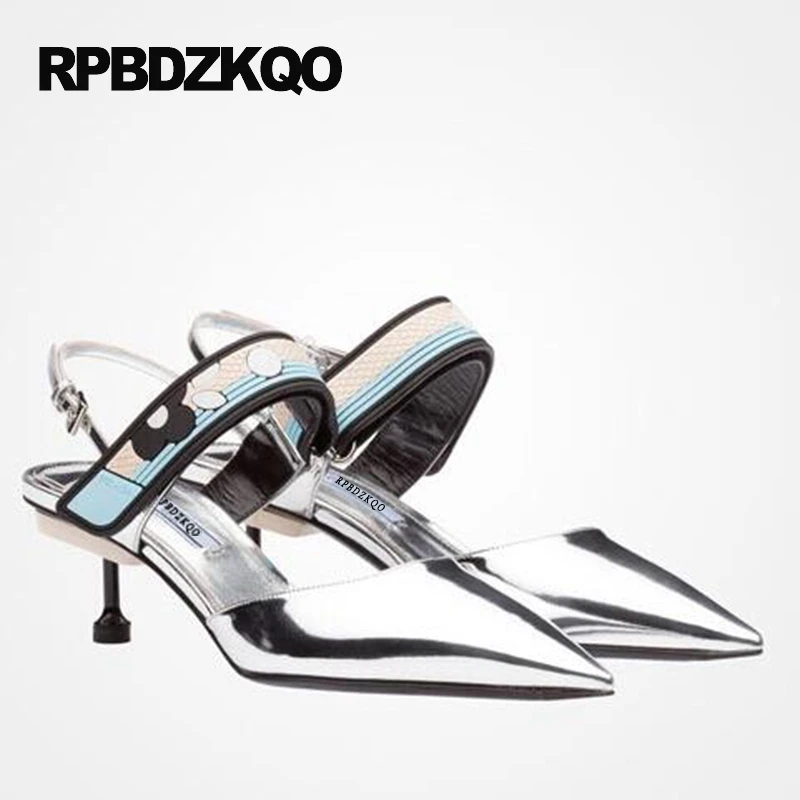 средний Указательный палец маленький размер классический Slingback низкий насосы