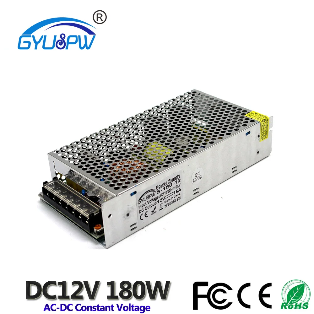 

12V 180W 15A Switching power supply AC 110V/220V LED screen Constant voltage power supply LED light Drive power transformer