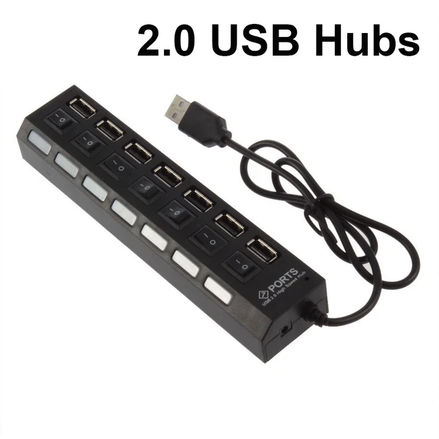 Micro Usb Hub 2.0/3.0 Multi Usb Port 7 Ports Hub Usb High Speed Hab With On/off Switch Usb Splitter For Pc Computer Accessories. 